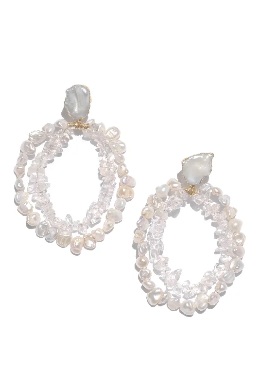 Gemstone Hoop Earrings for Women-NOOSA EARRINGS