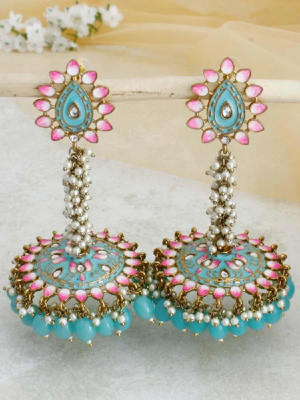 Custom Silver Earrings-Turquoise Jacki Jhumkis - EOSS