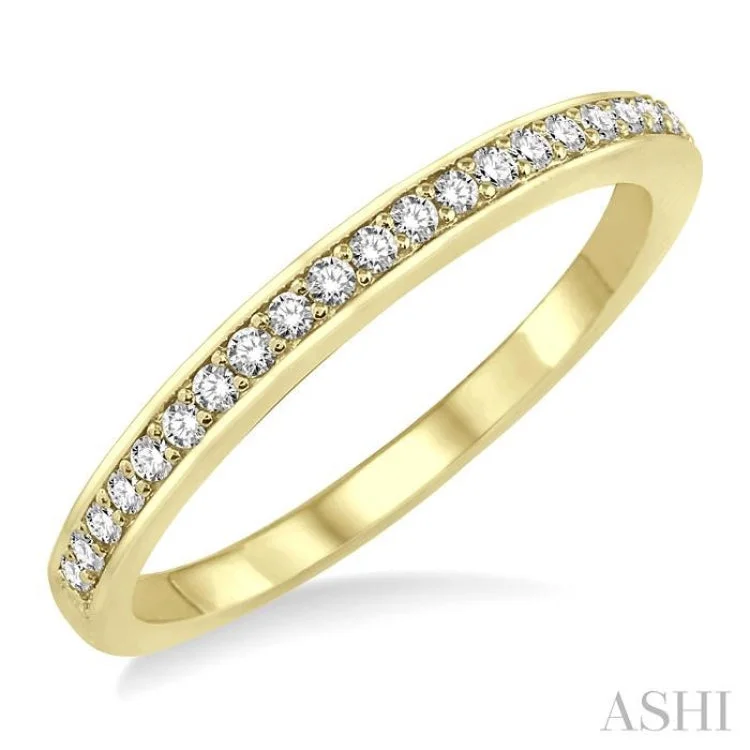 Affordable Wedding Band Sets for Couples-1/10 ctw Round Cut Diamond Wedding Band in 14K Yellow Gold