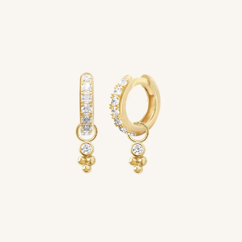 Personalized Hoop Drop Earrings-Clarity Crystal Hoops