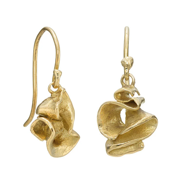 Classic Pearl Drop Earrings-Furl Drops 18ct Gold