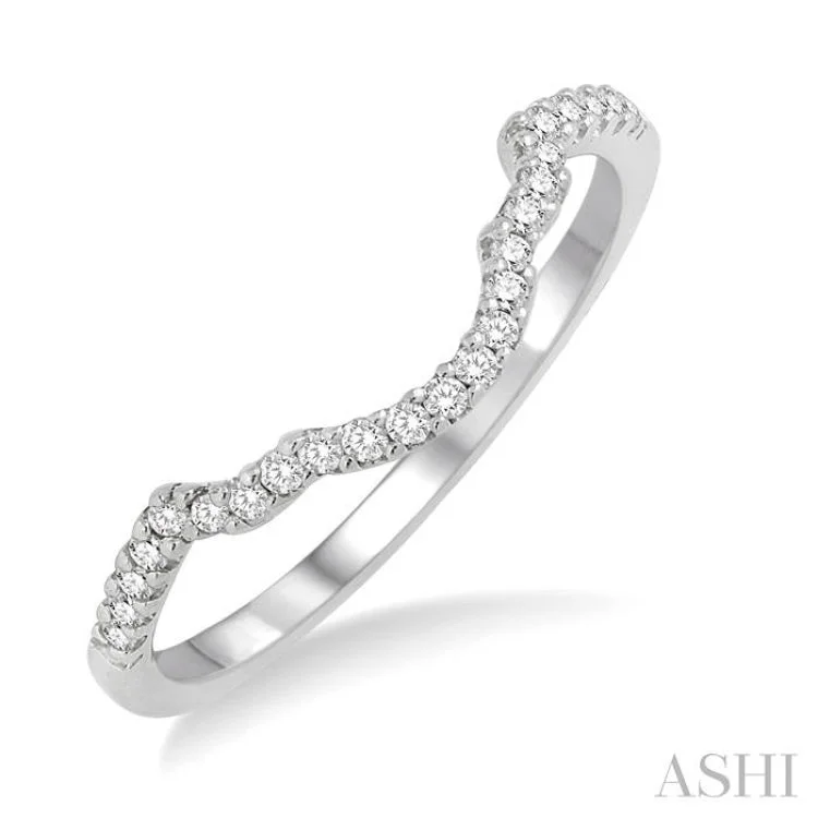 Custom Infinity Rings for Couples-1/10 Ctw Round Cut Diamond Wedding Band in 14K White Gold