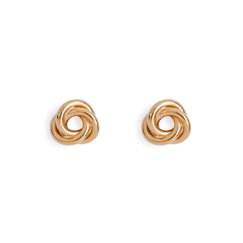 Simple Stud Drop Earrings-Gold Knot Earrings