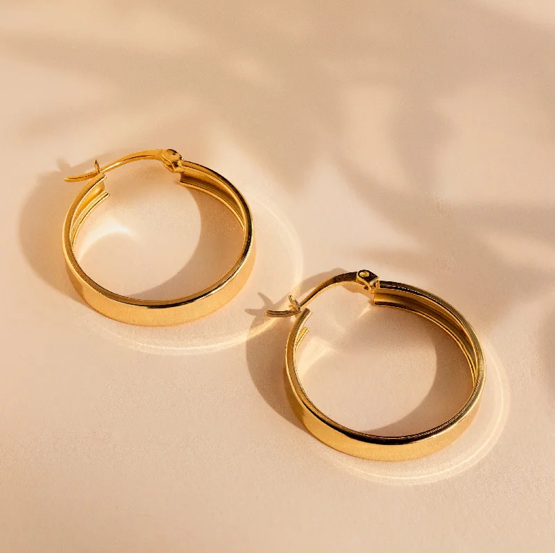 Designer Crystal Earrings-Thick Hoops