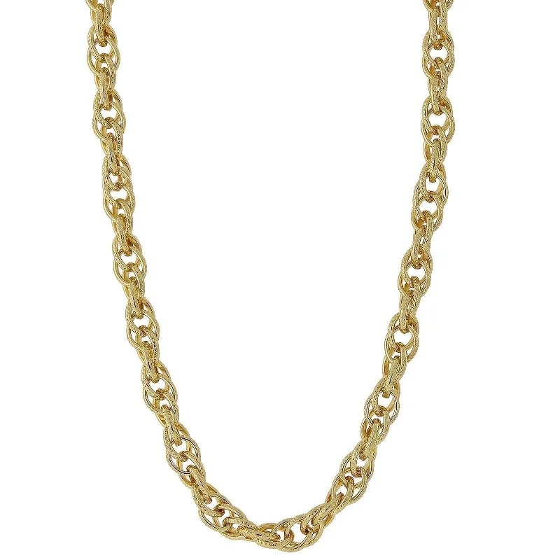 Trendy Necklaces-2028 Jewelry Classic Curb Knurled Link Chain Necklace 30