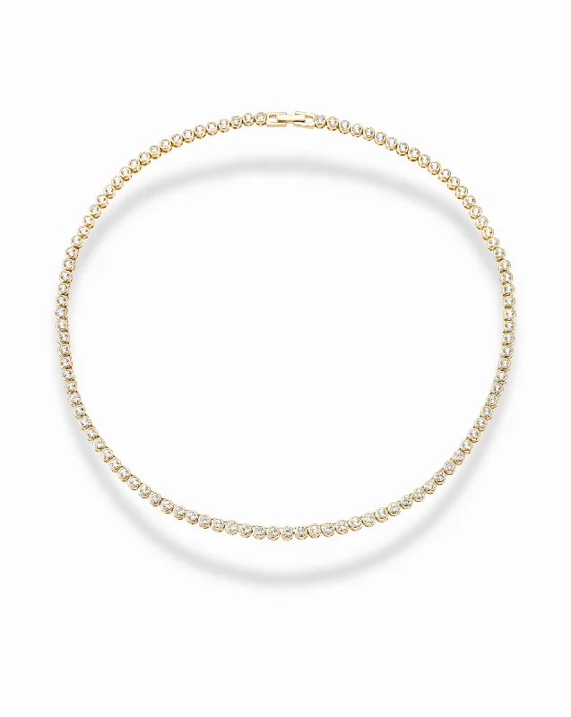 Women's Necklaces-Emma Bezel Tennis Necklace