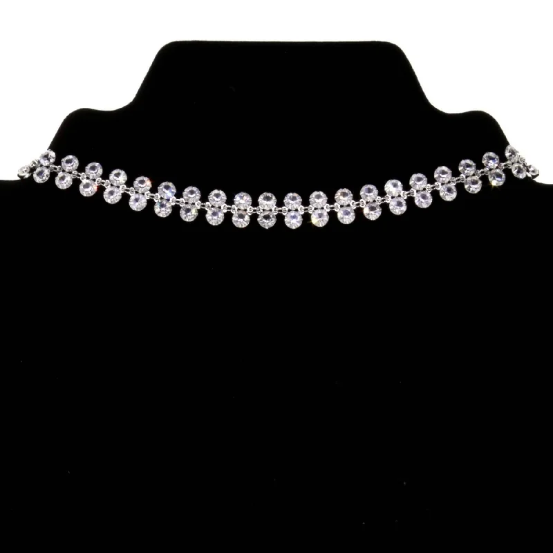 Religious Necklaces-1928 Jewelry Deco Austrian Crystal Choker Necklace, 13.5" + 3" Extender