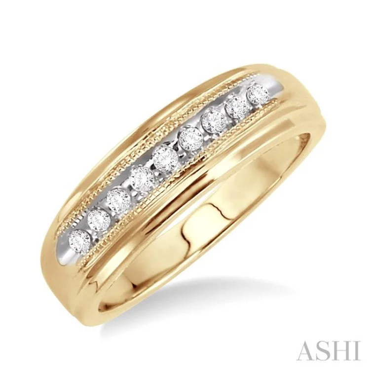 Fashionable Wedding Rings-1/8 ctw Round Cut Diamond Women's Ring in 10K Yellow Gold