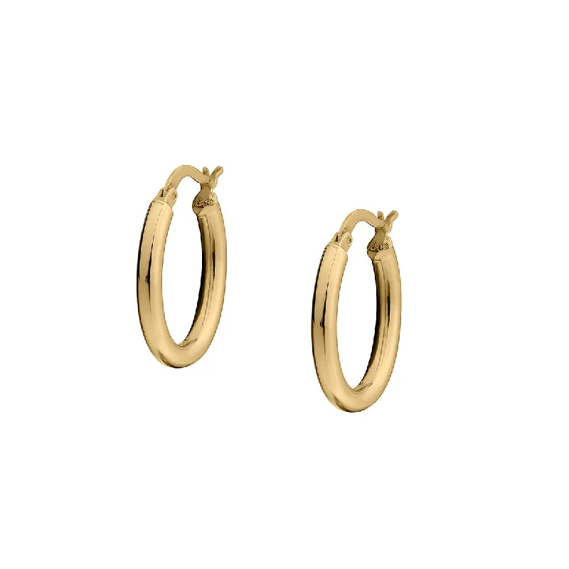 Simple Gold Drop Earrings-OVAL SHAPED HOOP EARRINGS