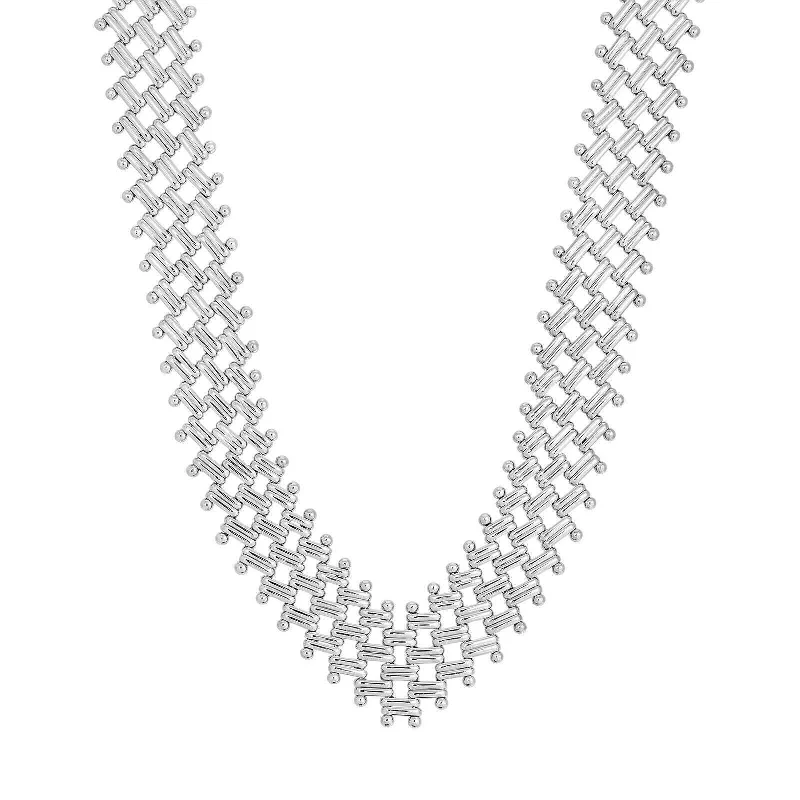 Shiny Necklaces-1928 Jewelry Deco Beaded Edge V Necklace