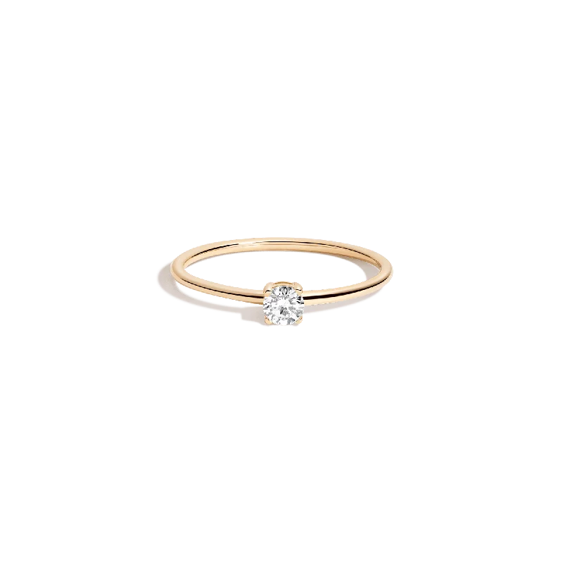 Stylish Promise Rings-Round Lab Grown Diamond Ring