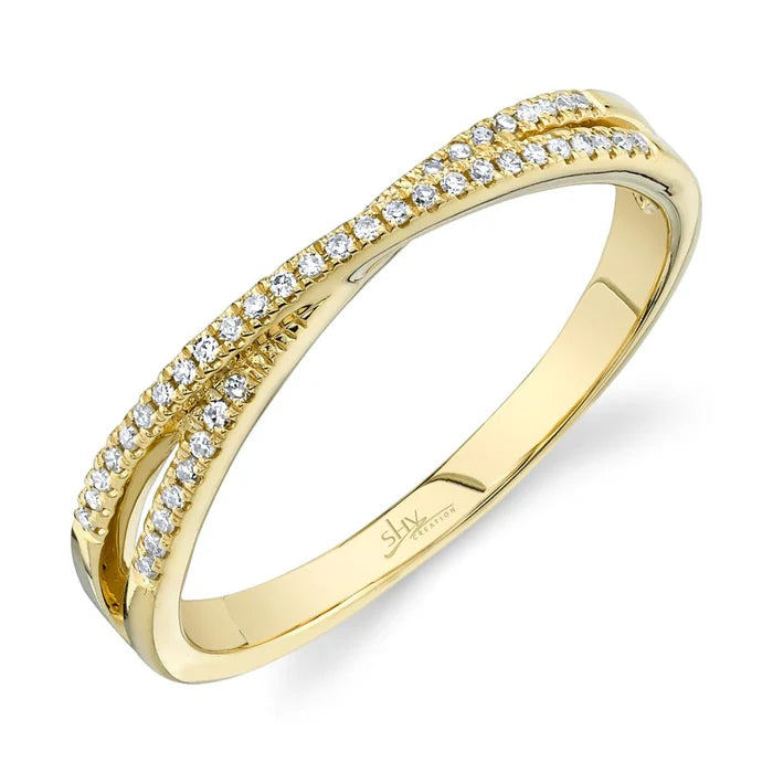 Simple Vintage Wedding Bands for Men-Shy Creation .09ctw Diamond X Band