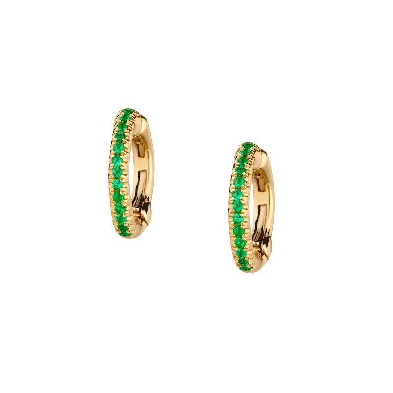 Sparkling Drop Earrings-EMERALD CUFF HINGED EARRINGS