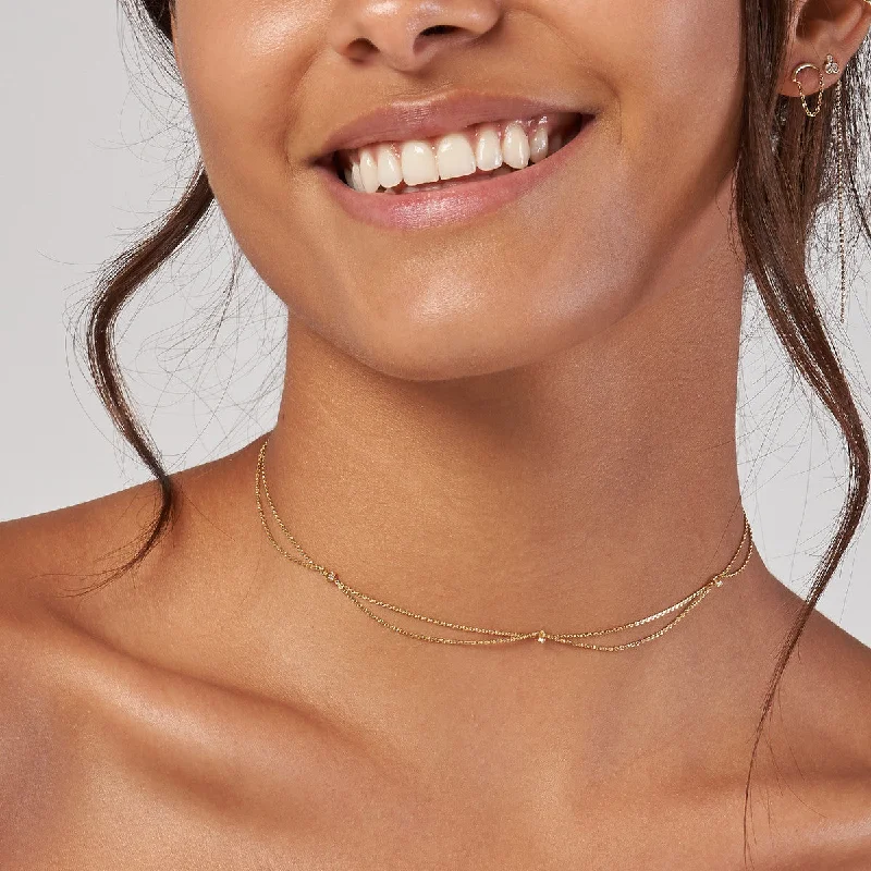 Pearls And Gold Necklaces-Drape Chain Necklace