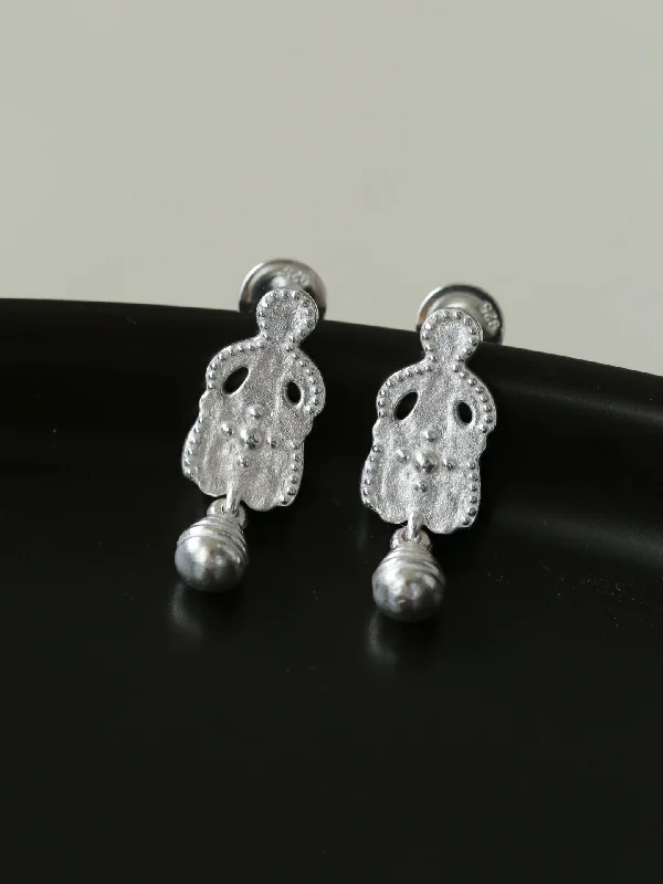 Dazzling Crystal Earrings for Women-Sterling Silver Meditation Pendant Earrings