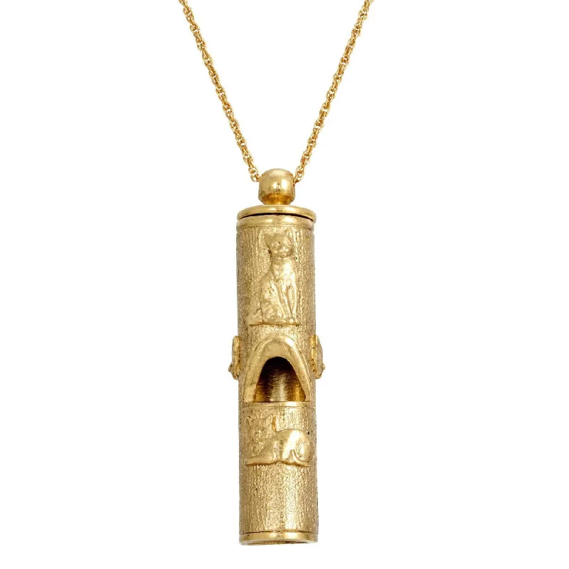 High-End Necklaces-1928 Jewelry Cat Pendant Necklace Whistle 30"