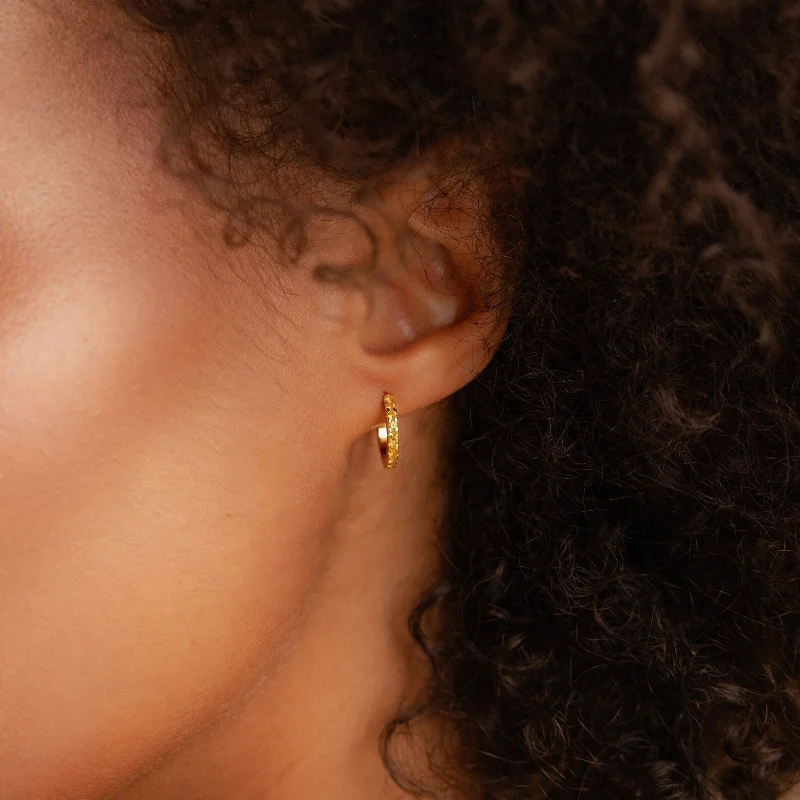 Elegant Hoop Earrings for Women-Citrine Pave Huggies