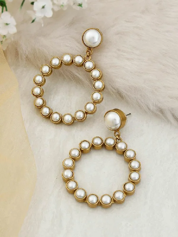 Large Drop Hoop Earrings-Golden Larissa Chandbalis