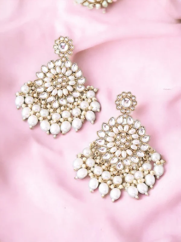 Personalized Hoop Drop Earrings-Ivory Triguna Chaandbalis