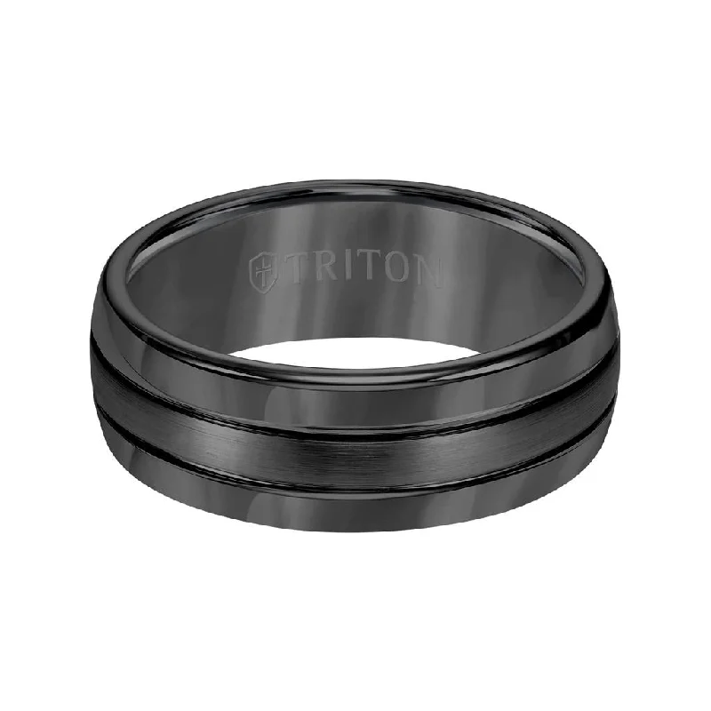 Unique Wedding Ring Sets-8MM Tungsten Carbide Ring - Bright Finish and Edge