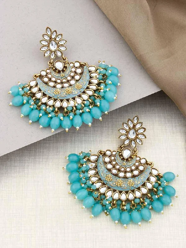 Simple Crystal Stud Earrings-Turquoise Ajaya Chandbalis