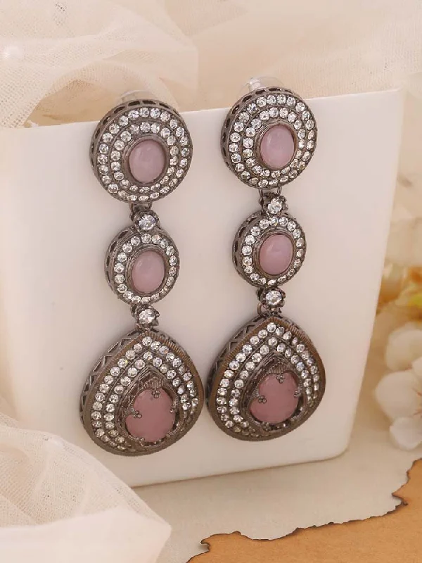 Custom Hoop Earrings for Women-Lilac Briella Zirconia Danglers - EOSS