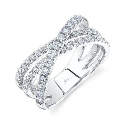 Designer Promise Rings for Women-Shy Creation .79ctw Diamond Bridge Ring