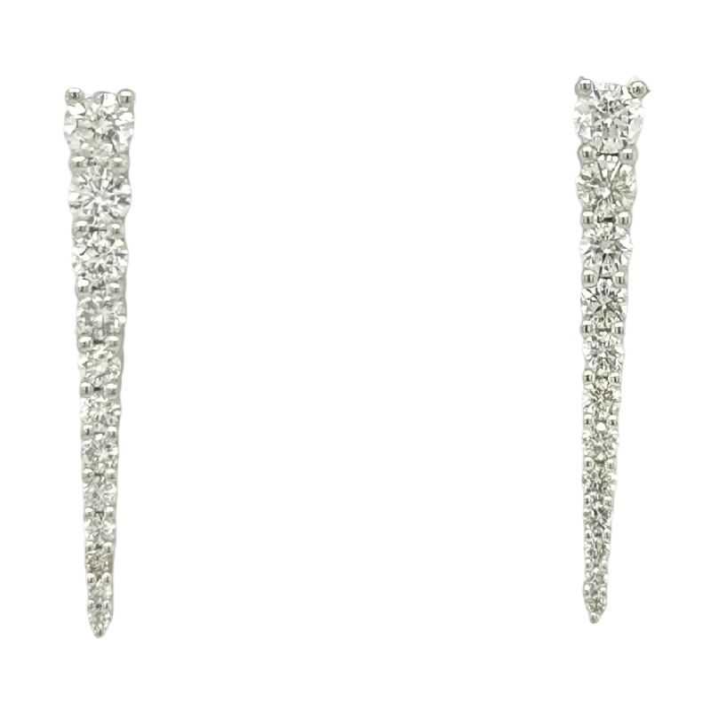 Personalized Gemstone Earrings for Women-DIAMOND SPIKE DROP EARRINGS