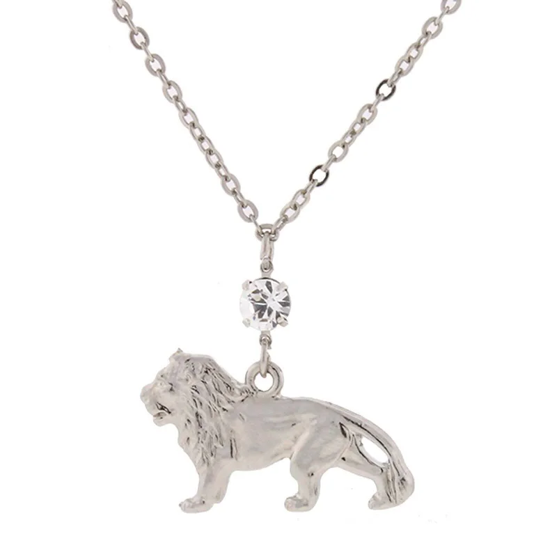 Religious Necklaces-1928 Jewelry Crystal Cecil The Lion Pendant Necklace 16" + 3" Extender