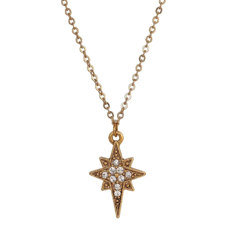 Protective Necklaces-Symbols Of Faith Star Of Bethlehem Crystal Pendant Necklace 16"