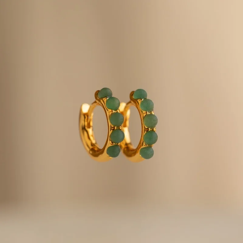 Unique Drop Earrings-Jade Huggies