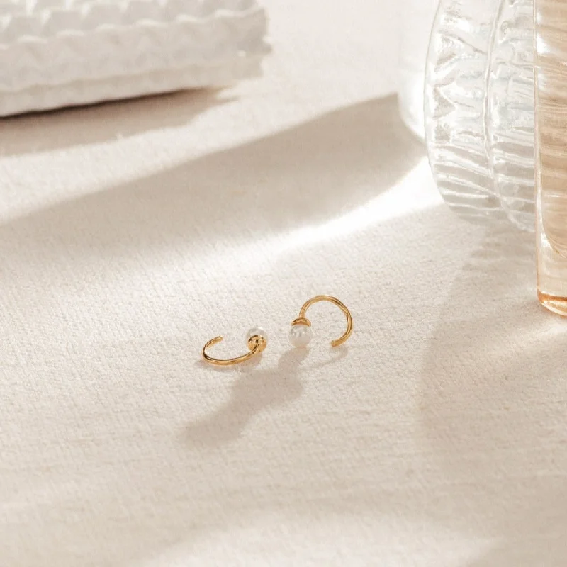 Crystal Hoop Stud Earrings-Lila Pearl Huggies