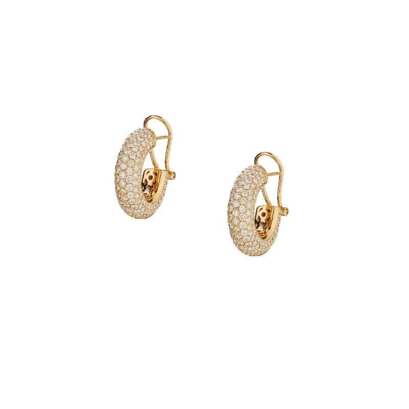 Silver Dangle Earrings-DIAMOND PAVÉ EARRINGS