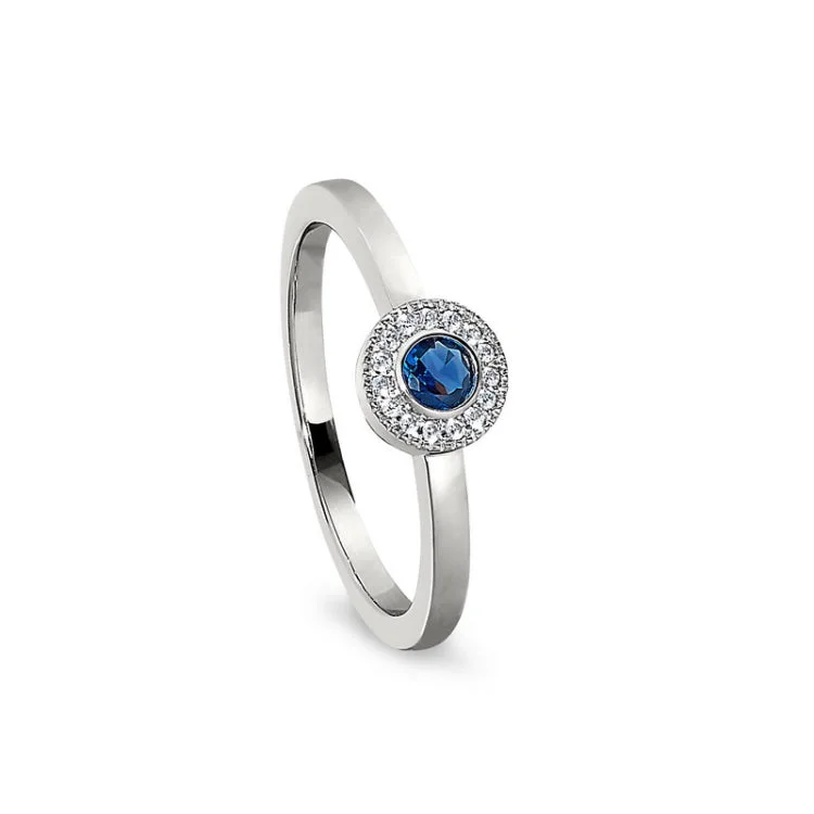 Men’s Vintage Engagement Rings-Platinum Finish Sterling Silver Micropave Round Simulated Sapphire Ring with Simulated Diamonds Size 4