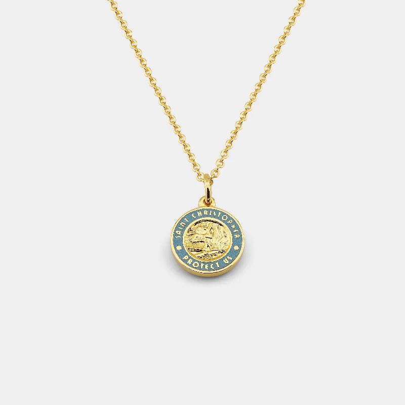 Anniversary Necklaces-Small - Gold / Baby Blue