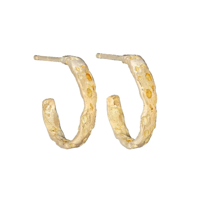 Modern Gold Hoop Earrings-Urchin Hoops 18ct Gold