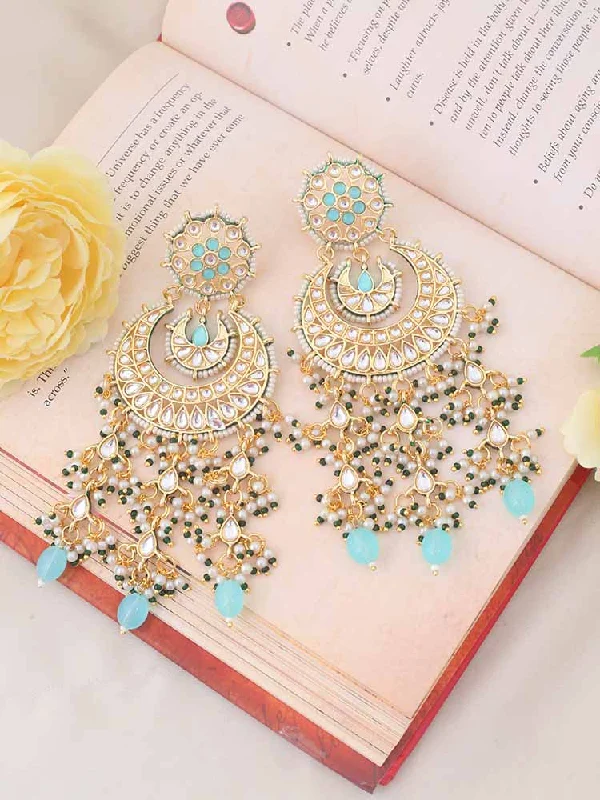 Luxury Drop Earrings for Women-Turquoise Vidhur Chaandbalis