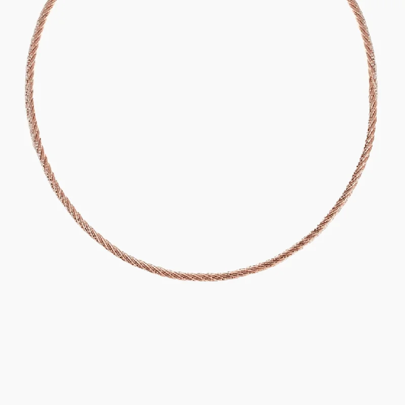 Simple Chain Necklaces-Bella Sparkling Rose Gold Necklace