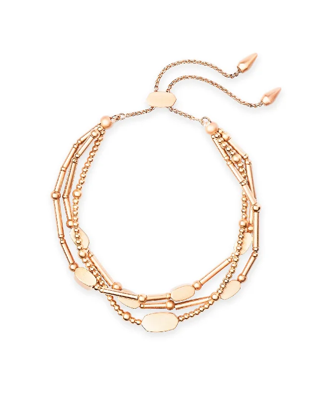 Customizable Charm Bracelets with Initials-Kendra Scott Chantal Bracelet - Rose Gold Metal