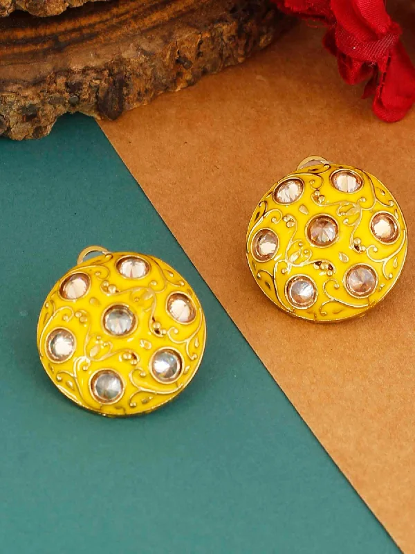 Simple Designer Earrings-Lemon Astra Studs