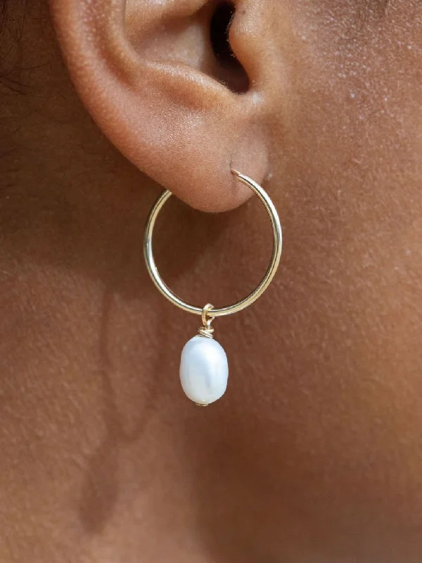 Colorful Dangle Stud Earrings-Pearl Gold Hoop Earrings - Keilani