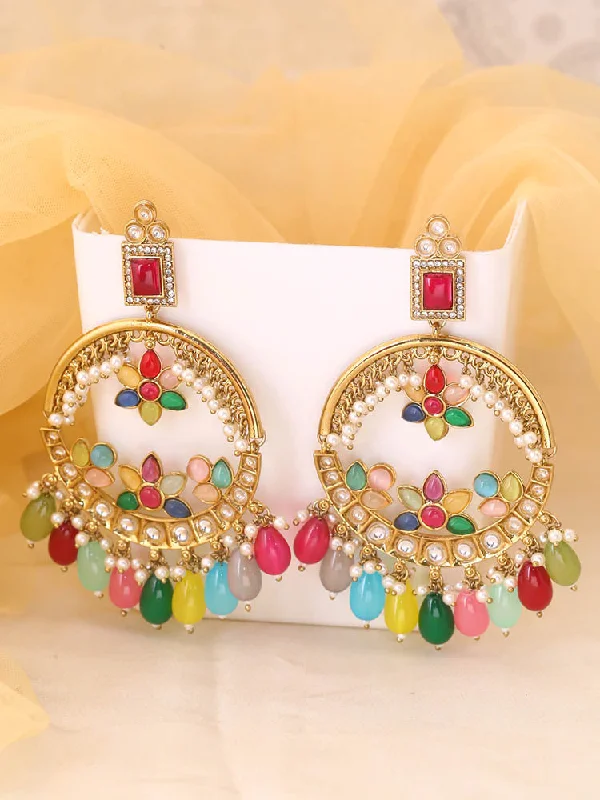 Elegant Crystal Earrings-Prismatic Pariniti Chandbalis