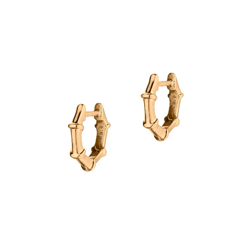 Designer Pearl Earrings-BAMBOO HUGGIE STYLE EARRINGS