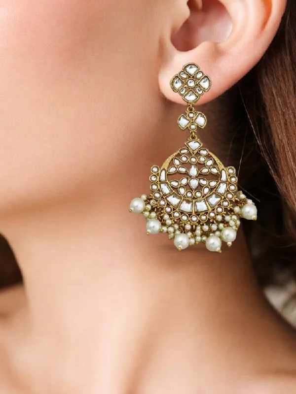 Simple Hoop Drop Earrings-Ivory Anvi Chandbalis