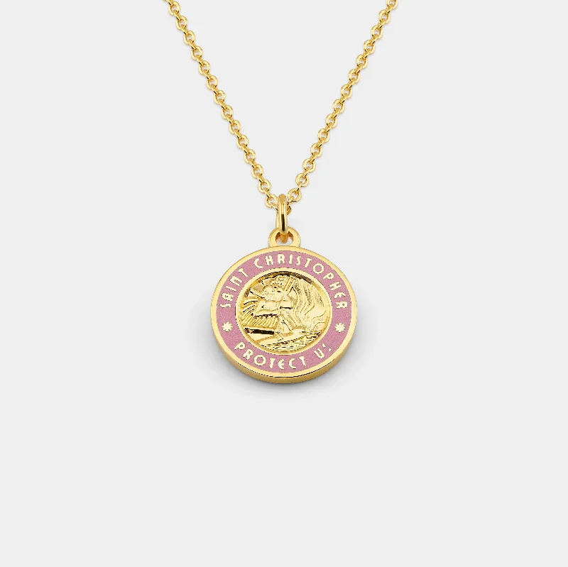 18K Gold Necklaces-Medium - Gold / Pink