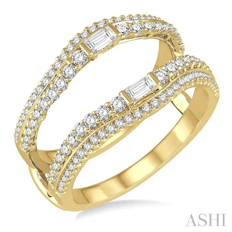 Affordable Custom Engagement Rings-3/4 Ctw Diamond Insert Ring in 14K Yellow Gold