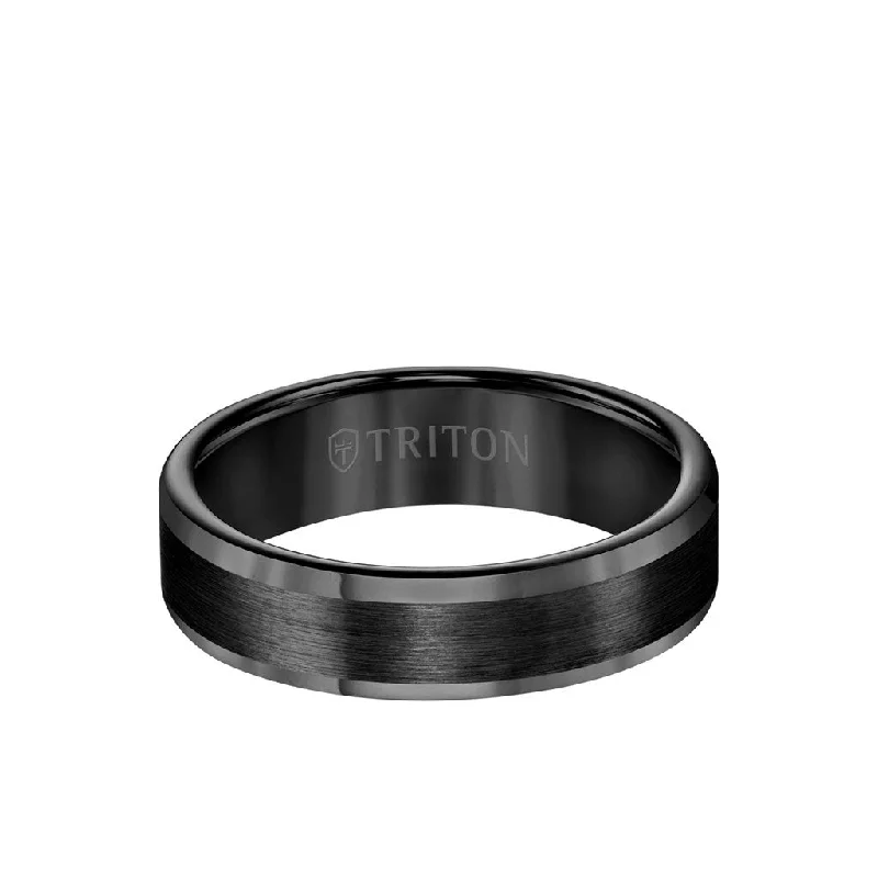 Custom Wedding Ring Designs-6MM Tungsten Carbide Ring - Satin Finish and Round Edge