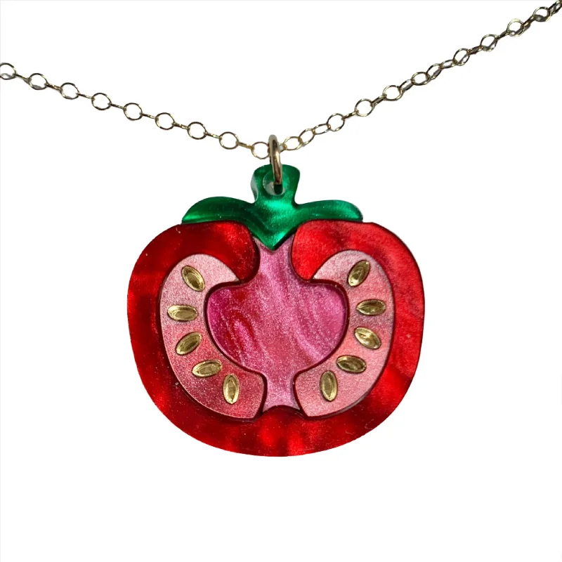 Love Heart Necklaces-Seeded Tomato Necklace by Elise Design