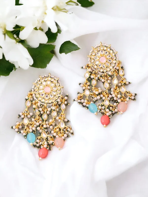 Sparkling Drop Earrings for Women-Multicolor Dikshita Danglers