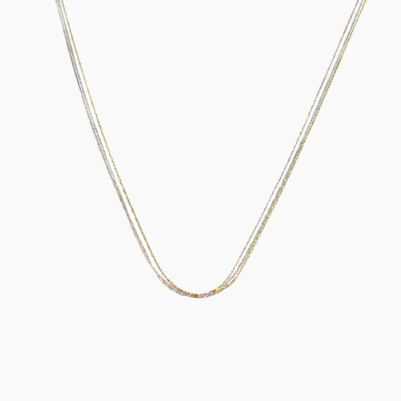 Designer Silver Necklaces-Radiance 3-Strand Tri-Color Necklace